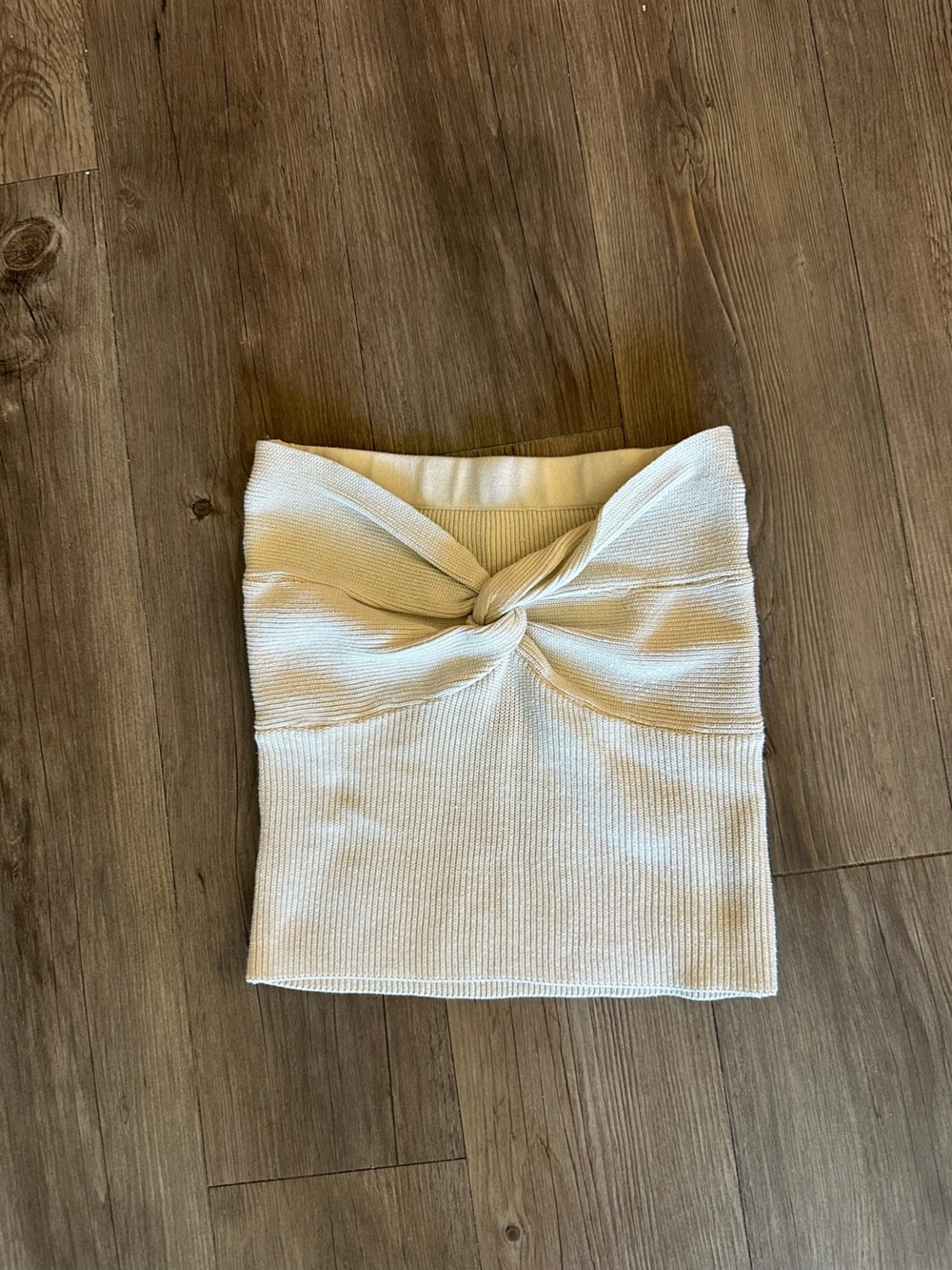 Women’s Cream Knit Bottoms with Front Knot